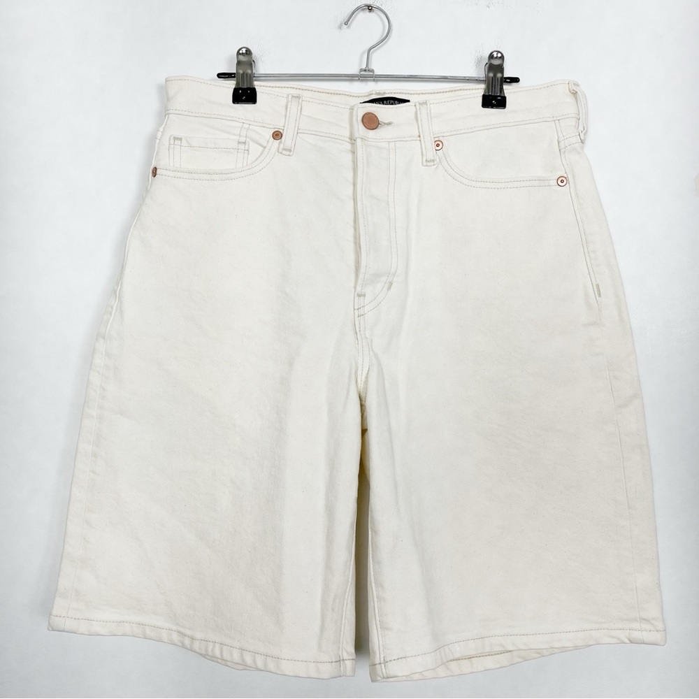 Banana Republic Cream High-Waist Bermuda Shorts
